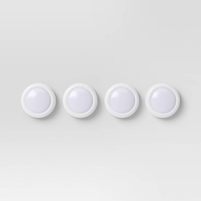 4pk Battery Operated Puck Lights - Room Essentials™: LED, Tap Control, Remote, No Assembly Required