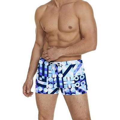 COOFANDY Men's Square Leg Swim Briefs Athletic Quick Dry Bathing Suit Square Leg Board Short for Men Navy Blue M — фото 4