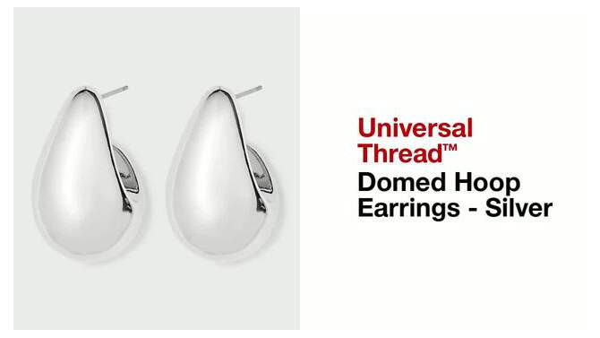 Domed Hoop Earrings - Universal Thread&#8482; Silver, 2 of 5, play video