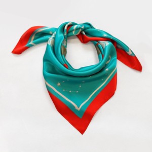 Women's Zodiac Printed Square Silk Scarf 