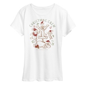 Women's - Winnie the Pooh - Tigger, Pooh, Eeyore, & Piglet Christmas Crew Short Sleeve Graphic T-Shirt - 1 of 4