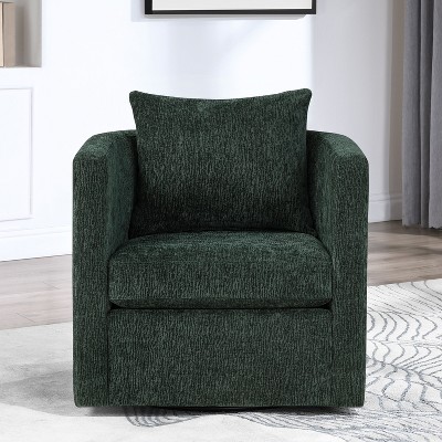 NicBex Performance Fabric Swivel Barrel Chair Modern 360-Degree Rotating Accent Chair for Living Room, Office, Lounge