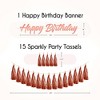 EpiqueOne Rose Gold Birthday Decorations - Set Includes Banner, Tassels, Pompoms, Confetti Balloons - Champagne Pink Decorations - 4 of 4