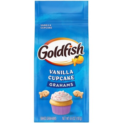 Goldfish Grahams Vanilla Cupcake Baked Grahams, 6.6 oz Bag, Pack of 4
