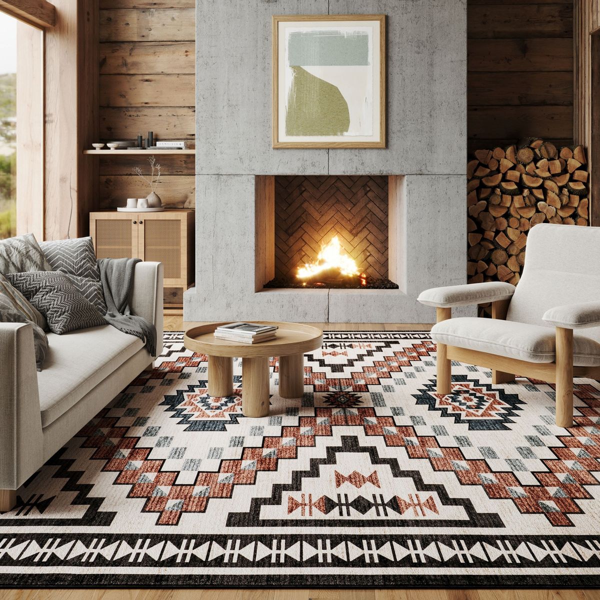 Nuloom Calli SplashGuard Southwestern Machine Washable Area Rug - thumbnail 2