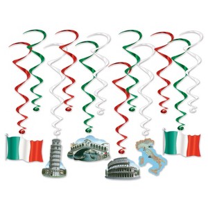Beistle Italian Whirls, 17.5"-30.5", (24/Pkg) Multicolored - 1 of 2
