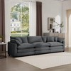 3-Seater Corduroy Mid-Century Modern Sofa with 2 Arm Pillows and 3 Throw Pillows for Living Room - 2 of 4
