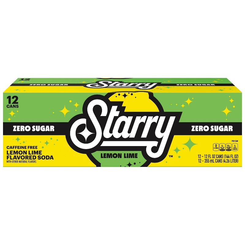 Starry Zero Lemon Lime Soda - 12pk/12 fl oz Cans, 3 of 7
