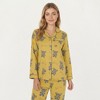 Anna-Kaci Lounge Women's 2-Piece Set Teddy Bear Print Button-Up Long Sleeve Pajama Top and Relaxed Fit Pants - 2 of 4