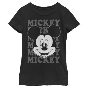 Girl's Disney Mickey Mouse Repeating Name T-Shirt - 1 of 4
