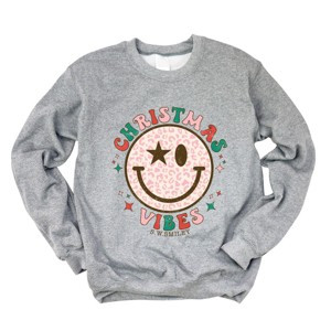 Simply Sage Market S.W.Smiley Retro Smiley Face Christmas Vibes Sweatshirt - 1 of 4