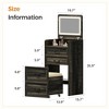 Sevobal Vanity Tables Makeup Vanity, 3-in-1 Vanity Desk with Flip-Top Mirror, Hidden Stool & Visible Glass Desktop, Brown - 3 of 4