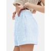 EXLURA Women's Stripe Print Exposed Boxer Shorts Elastic High Waisted Wide Leg Y2K Workout Gym Shorts - 4 of 4