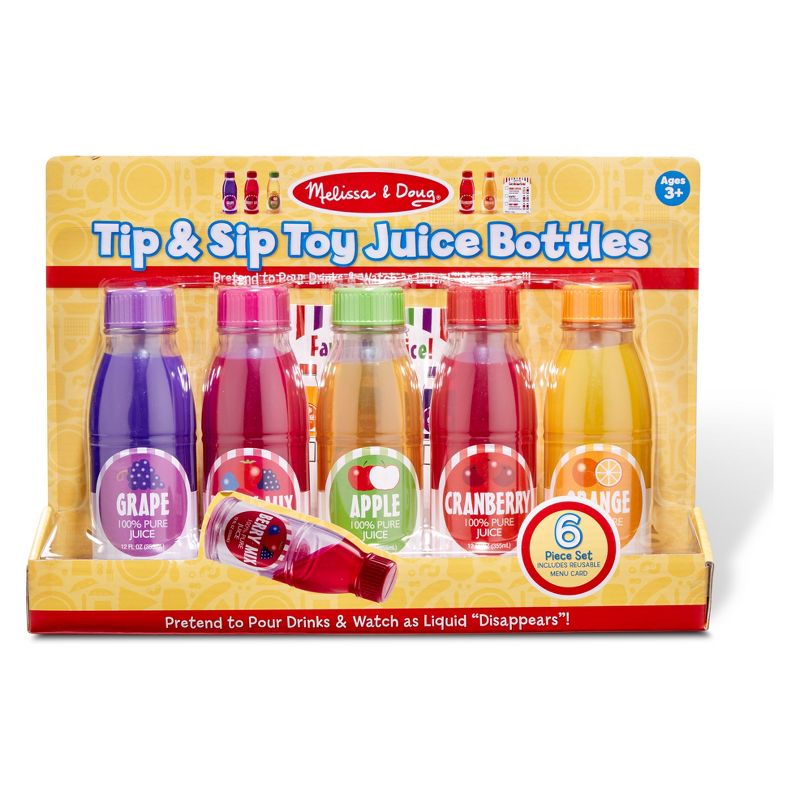 Melissa & Doug Tip & Sip Toy Juice Bottles and Activity Card (6pc), 3 of 9