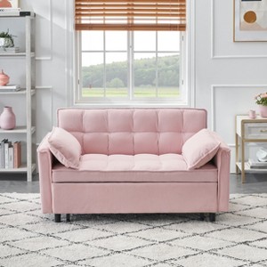NicBex 54.3" Convertible Double Pull Out Sofabed 2-seat Corduroy Casual Sofa with 2 Side Pockets for Living Room - 1 of 4