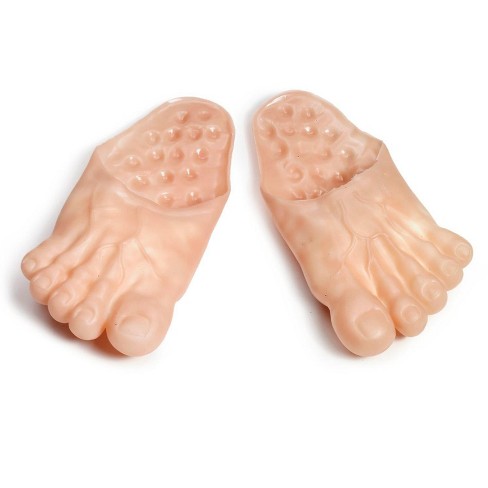 Skeleteen Barefoot Funny Feet Slippers - Jumbo Big Foot Realistic Costume Accessories Shoe Covers for Giant Costumes for Kids and Adults