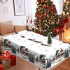 Christmas Reindeer Tablecloth with Bowknot & Plaid Pattern – Dustproof Holiday Dining Table Cover Home Decor - 2 of 4