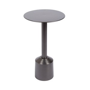 Kate and Laurel Cannings Round Metal Table, 14x14x24, Pewter - 1 of 4