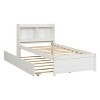 Luxystar Twin Wood Bed with Trundle and Bookcase Headboard for Small Room and Guest Room - 4 of 4