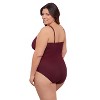 Aqua Green, Women's Surplice Trim Overlay One Piece - 2 of 3