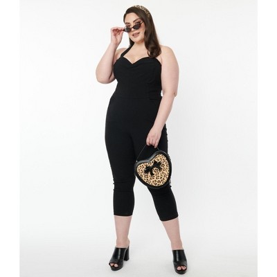 Unique Vintage Women's Plus Size Halter Marcel Jumpsuit