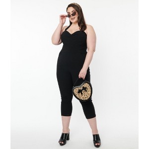 Unique Vintage Women's Plus Size Halter Marcel Jumpsuit - 1 of 4