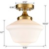 Claxy Schoolhouse Ceiling Light Fixture with White Glass Shade - 4 of 4
