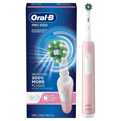 Oral-B Pro 1000 CrossAction Electric Toothbrush Powered by Braun Pink