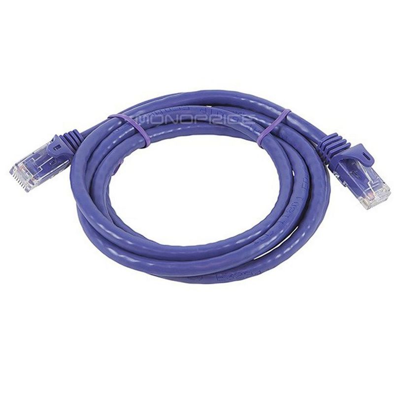 Monoprice Cat6 Ethernet Patch Cable - 5 Feet - Purple | Network Internet Cord - RJ45, Stranded, 550Mhz, UTP, Pure Bare Copper Wire, 24AWG - Flexboot, 2 of 3