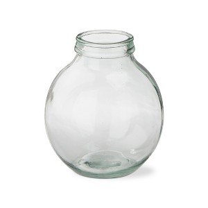 tagltd Decorative Jar Vase Clear Recycled Glass Small Size 9.3 Diameter x 11.4 H inch. - 1 of 2