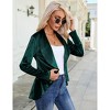 Womens Velvet Blazer Long Sleeve Suit Jackets Open Front Work Office Cardigan Coat - 4 of 4