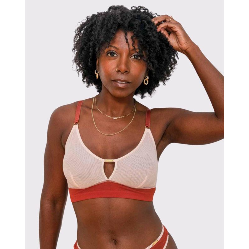 AnaOno Women's Victoria Pocketed Mesh Keyhole Bralette, 1 of 6