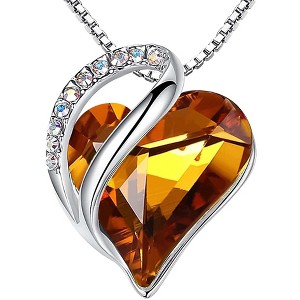 Leafael Infinity Love Heart Pendant Necklace Birthstone Crystal Jewelry Gifts for Women, Silver-tone, 18"+2" - 1 of 4