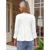 INSPIRE CHIC Women's Casual Peplum 3/4 Sleeve Tie V Neck Ruffle Hem Summer Blouse - 3 of 4