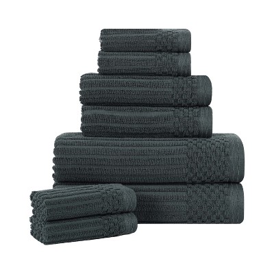 Modern Ribbed Cotton  Assorted Towel Set by Blue Nile Mills