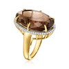 Ross-Simons 19.00 Carat Smoky Quartz Ring With .50 ct. t.w. White Zircon in 18kt Gold Over Sterling Size 7 - 2 of 3