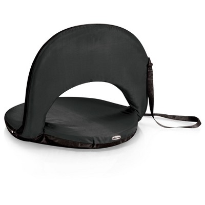 Black Portable Reclining Stadium Seat with Back Support