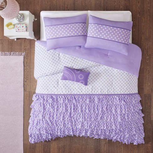 Purple Lindsey Comforter Set Twin, Purple Twin Xl Dorm Bedding Sets