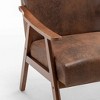CAVINAS Microfiber Accent Chair with Mid-Height Backrest,Mid-Century Upholstered Living Room Chairs,Reading Chairs for Living Room - 3 of 4