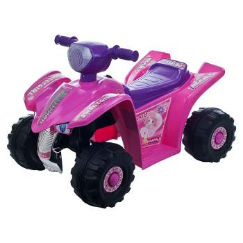 Toy Time Kids' Ride-On 6V Battery-Powered Toy Quad ATV 4-Wheeler - Pink and Purple