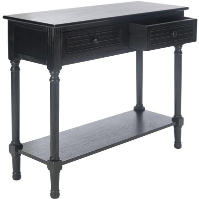 Tate Amish Black Wood 40" Console Table with Storage