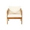 Dexmalle Patio Acacia Wood and Wicker Outdoor Club Chair WIith Soft Cushion - 4 of 4