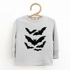 Halloween Bats Distressed - Toddler Long Sleeve Graphic Tee and Youth Long Sleeve Graphic T-Shirt - 2 of 3