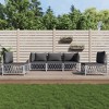 vidaXL 5 Piece Patio Lounge Set with Cushions Anthracite Steel - White 2x corner 3x middle - 2 of 4