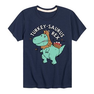Boys' - Instant Message - Thanksgiving Turkeysaurus Rex Short Sleeve Graphic T-Shirt - 1 of 4