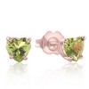 Pompeii3 1ct Heart Shape Peridot Studs Solid 14K Rose Gold - 2 of 3