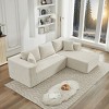 106" Modern Corduroy Deep Seat Modular Sectional Sofa with Right Facing Chaise, Cloud-Style Couch for Living Room or Apartments–The Pop Home - 3 of 4