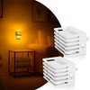DORESshop 1-Watt Plug-in Integrated LED Night Light with Light Sensor, Up & Down Glow, Fence Design, Amber 2000K, White, 2-Pack - 2 of 4