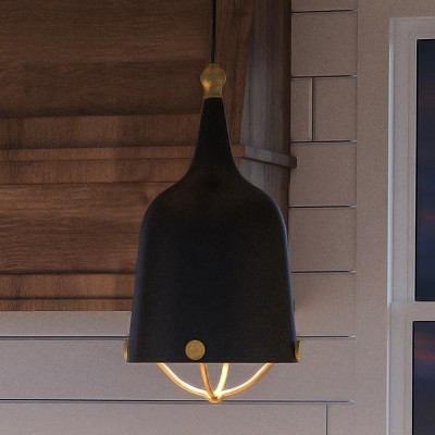 Urban Ambiance Luxury Americana Modern Pendant,  16-3/4"H x 8-3/8"W,  Midnight Black Finish, UHP2343