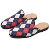 Santimon Mens Slip On Mules Argyle Print Slippers Backless Outdoor Sandals Multicolored - 4 of 4